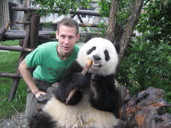Chris upclose with a Giant Panda