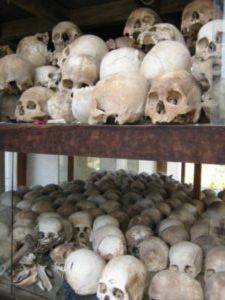 Skulls in the Killing Fields Tower