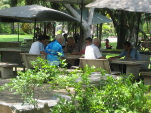 Locals relax in Lumpini Park