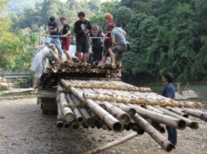 Loading the bamboo rafts