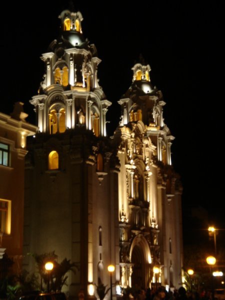 Miraflores Church by night