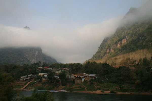 Nong Khiaw in morning mist