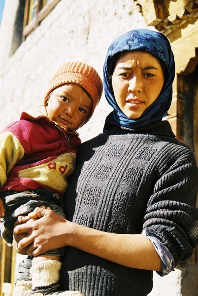 Ladakhi woman and child