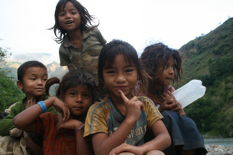 Village children, more than happy to pose