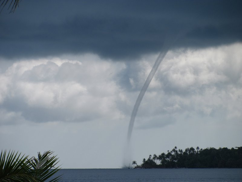 The weather was consistently fine, but the occasional tropical storm would cool us down. The wind from this tornado kept the temperature just the right side of hot,