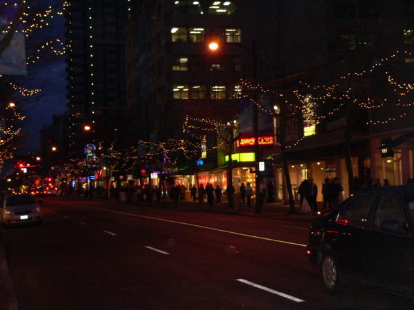 Robson Street at night