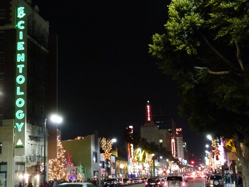 The lights of Hollywood Boulevard
