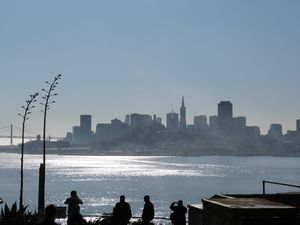 Looking back at the San Francisco skyline