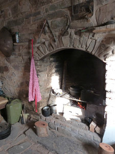 Inside the hut - the oven