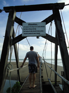 2011, Bali - Cam braves the "The Bridge of Terror"