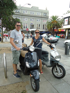 2012, St Kilda in Melbourne, scooter tour with Cam and Jen