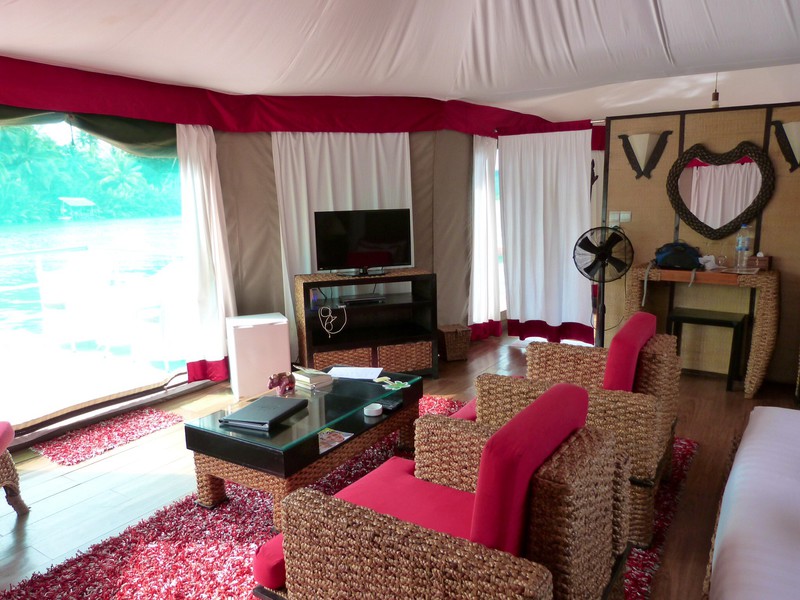 Living room inside the tent