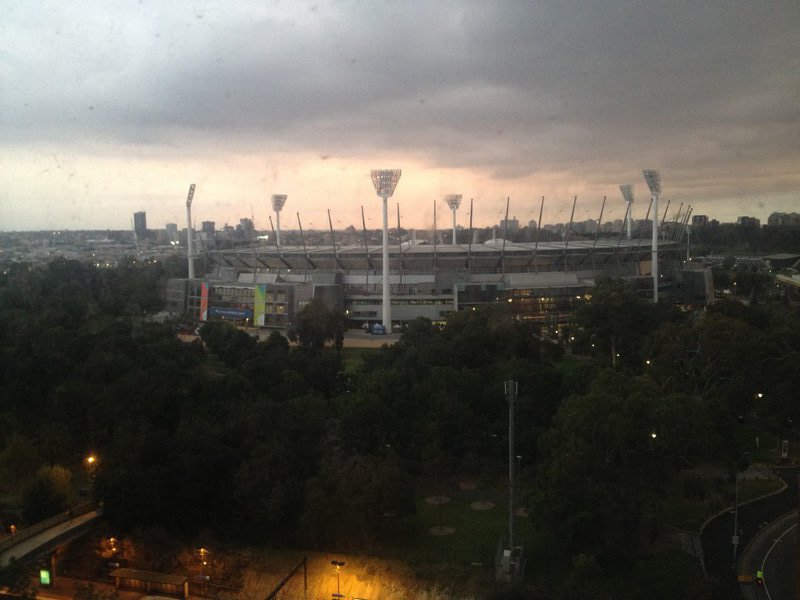 MCG from the hotel.  Looks like a spaceship!