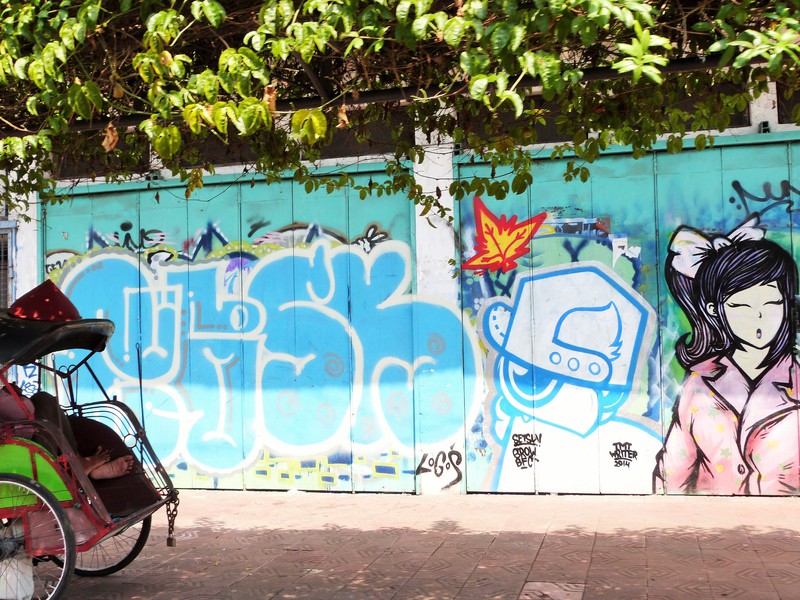 Graffiti art is everywhere in Yogyakarta