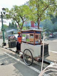 Views from a becak - food stall