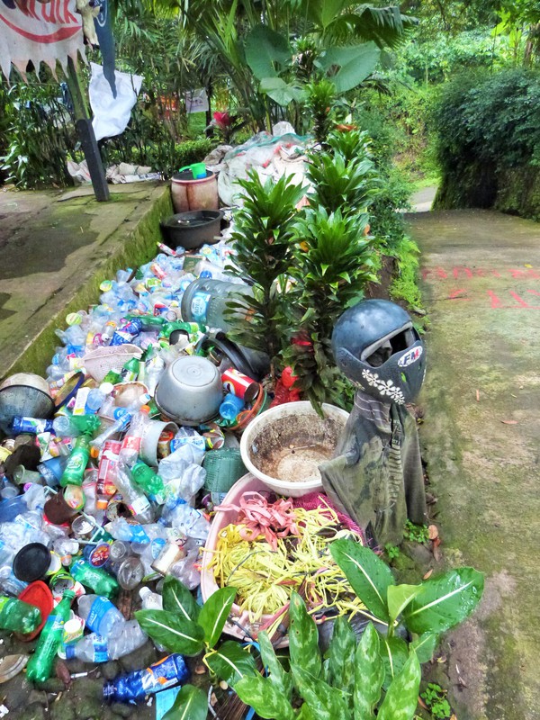 On our village walk we spied this.  We have to ditch bottled water and find clean drinking water for everyone!