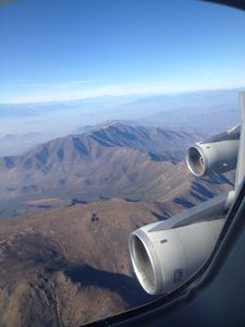 Mountains a little bit too close!  Arriving in Santiago