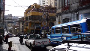 Chicken bus in La Paz