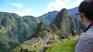 Looking down at Macchu Picchu