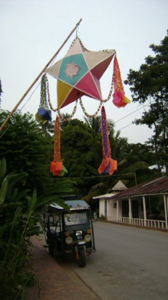 Colorful Tuk-Tuk & Street decoration for the festival