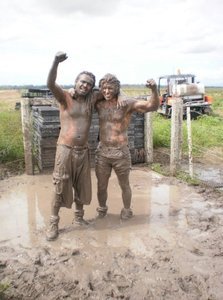 Mud fight john & denis