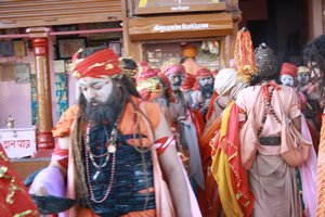 Sadhus in the Kumbamela festival, Hardiwar