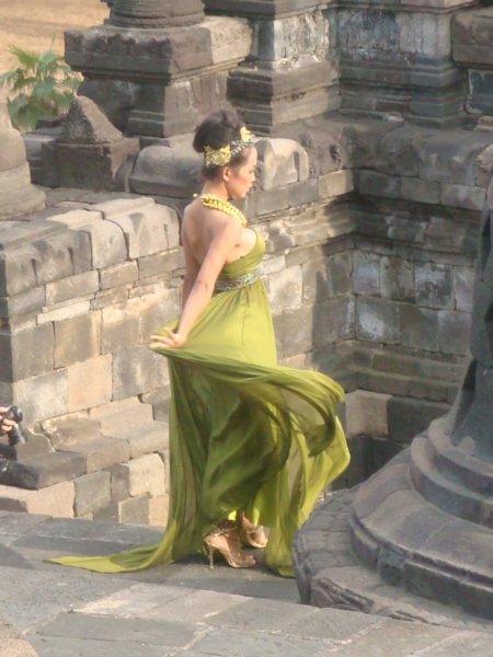 Model at Borobudur Temple