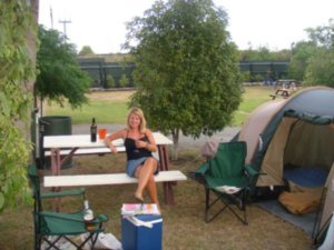 Lisa at Base Camp - Napier