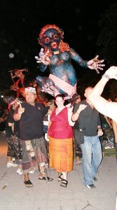 Me with an Ogoh-Ogoh at Bali&#39;s Nyippe Festival!
