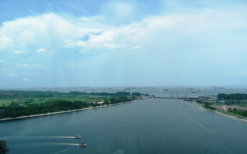 c - Looking south to the Singapore Strait