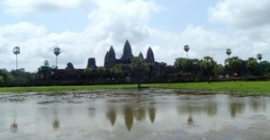the reflection pool at Angkor Wat