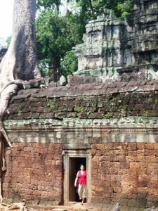 Me in a doorway at Angkor Thom