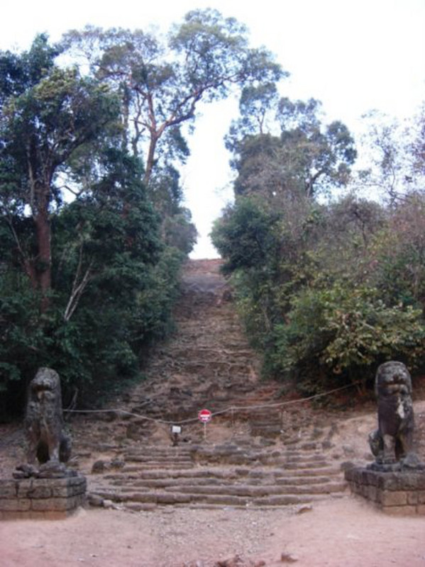 Stairs leading up to the temple on top of the hill