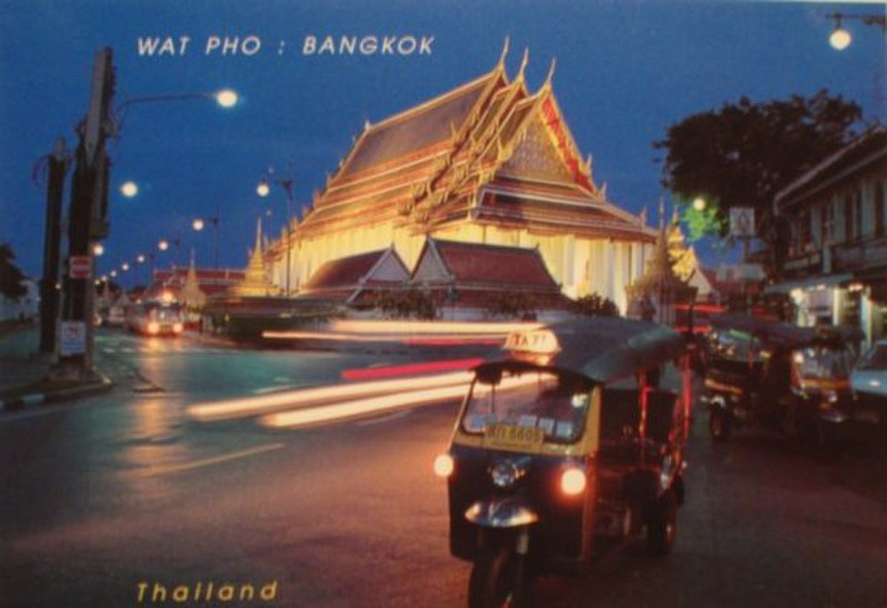 Postcard of the ouside of Wat Po
