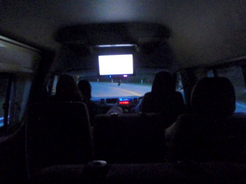 The van ride home, we watched &#39;Jumpers&#39;