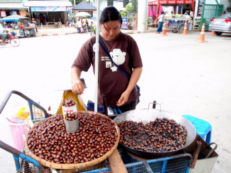 A street vendor selling roaster nuts...