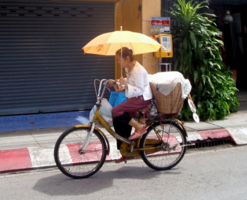 Lady on her bike, Chiang Mai
