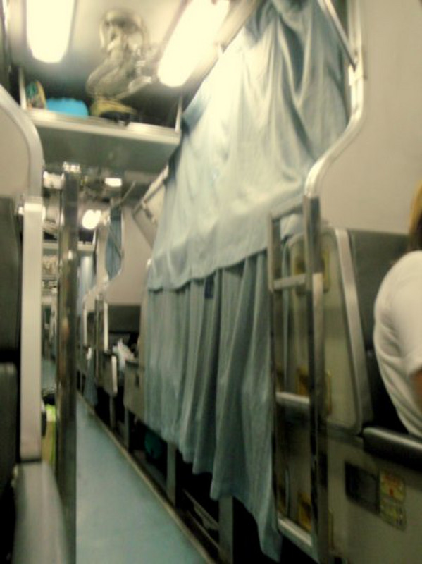 Sleeper beds made up on the overnight train