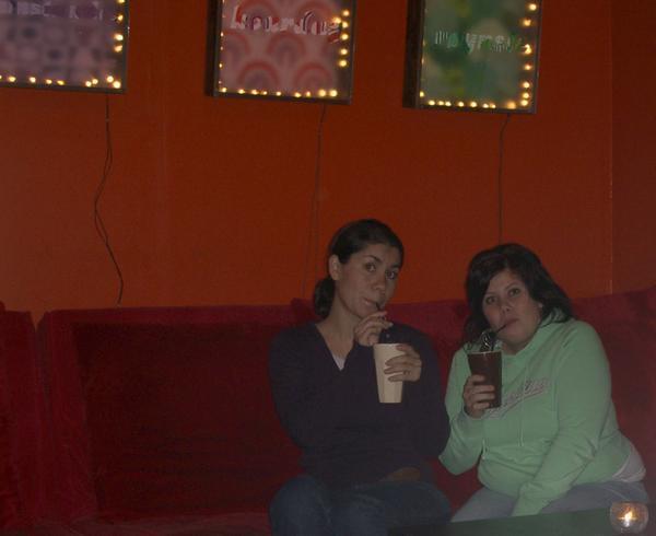 Karoline & Me drinking a coffee