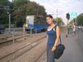 Waiting for a tram in Krakow