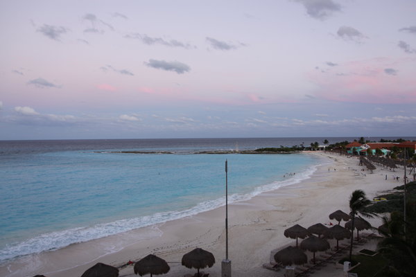 Sun setting on Cancun