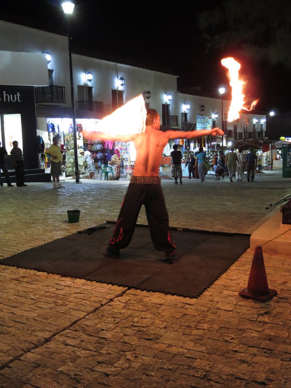 Performer in the main center