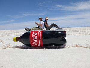 Fooling around with giant coke bottles