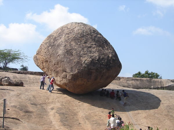 pushing the giant rock