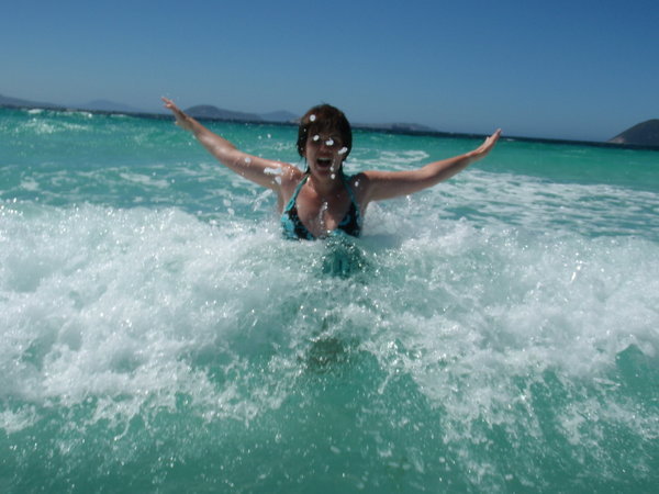 Splashing about in the sea