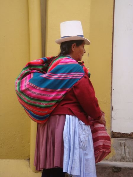 Woman Wearing Traditional Peruvian  Outfit