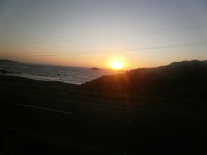 sunset on way to illapel by bus