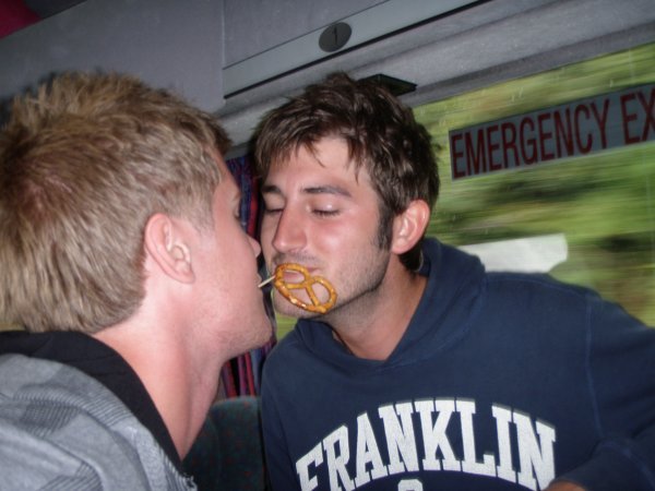Eoin and Ewan get close on the bus