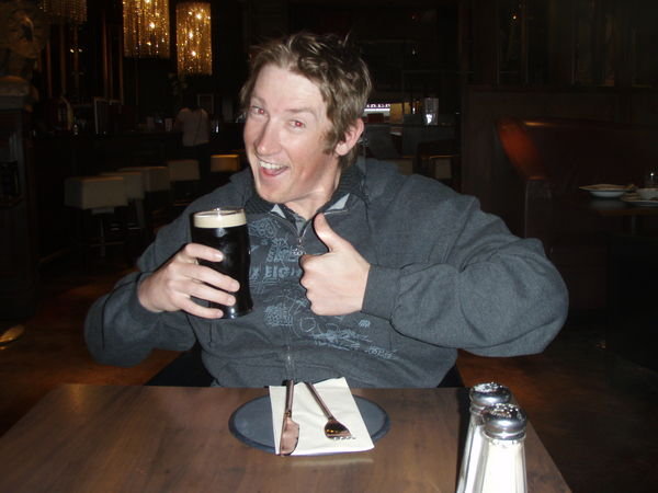 Dougy's first pint of Guiness of Irish shores