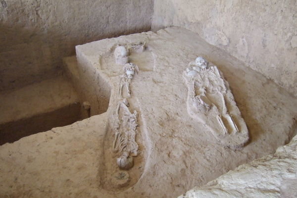 Prehistoric human burial site at Muang Singh Historical Park